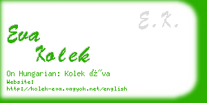 eva kolek business card